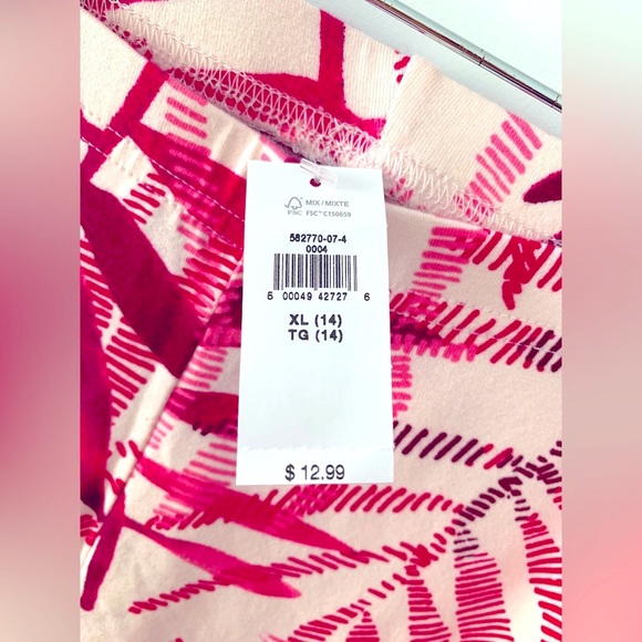 ***SOLD*** NWT! OLD NAVY pink + white palm LEGGINGS. Size XL (14) kids - Picture 4 of 5